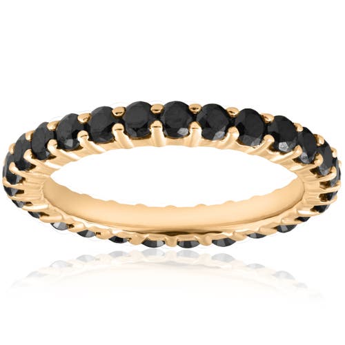 Bliss Diamond 1 1/2ct Black Diamond Eternity Ring 14k Gold Womens Stackable Band In 14k Yellow Gold