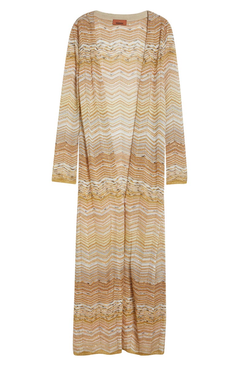 Missoni Metallic Zigzag Jacquard Duster, Alternate, color, Light Gold Tones