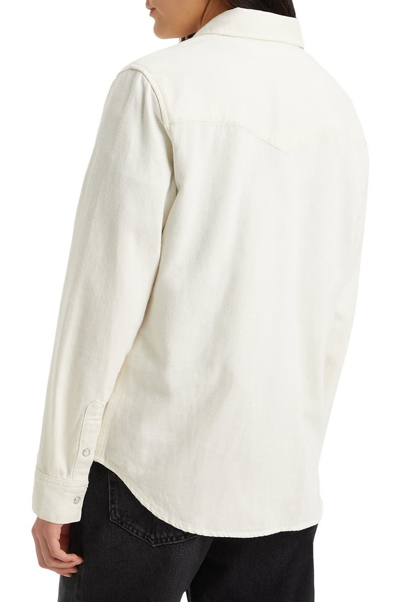 Levi's<sup>®</sup> Iconic Western Denim Snap-Up Shirt, Alternate, color, Ecru Crew 4