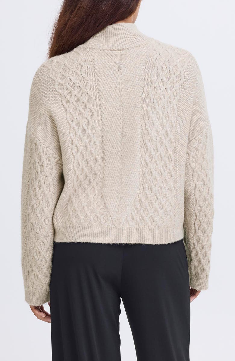 ICHI Knit Mock Neck Sweater, Alternate, color, Oatmeal