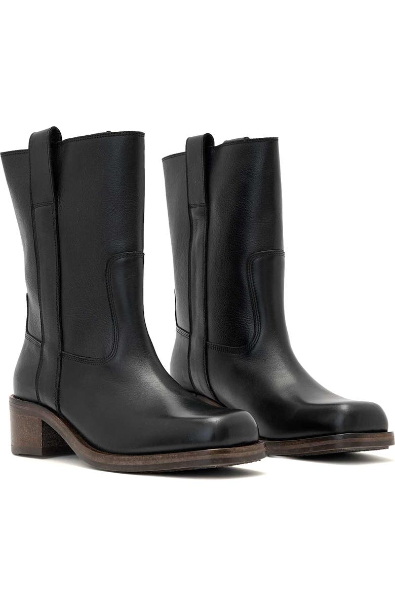 AllSaints Terri Block Heel Boot, Main, color, Black