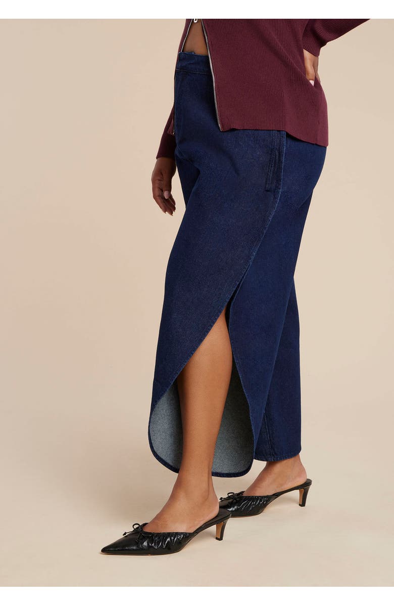 ELOQUII Petal Shape Open Side Jean, Alternate, color, True Dark Rinse