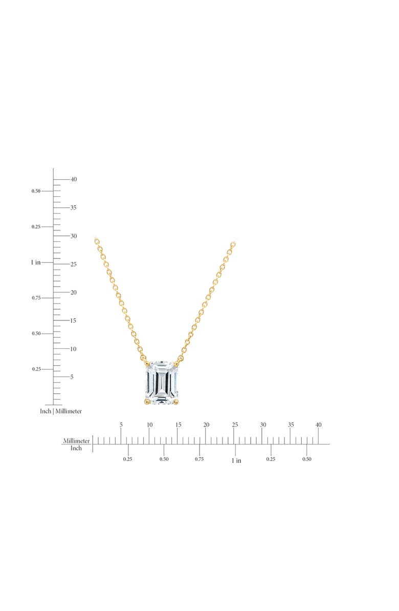 Crislu Emerald Cut Cubic Zirconia Pendant Necklace, Alternate, color, 18Kyg/ Clear Stone