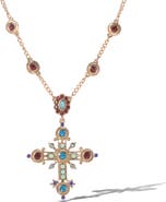 Jessica Simpson Crystal Gold-Tone Cross Pendant Necklace