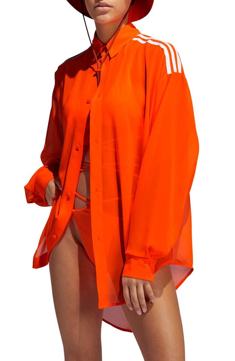 adidas x IVY PARK Sheer Cover-Up Shirt, Main, color, 