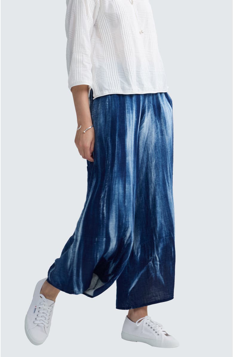 LUUKAA Skylar Batik-effect Wide-leg Pants, Alternate, color, Candy Sky