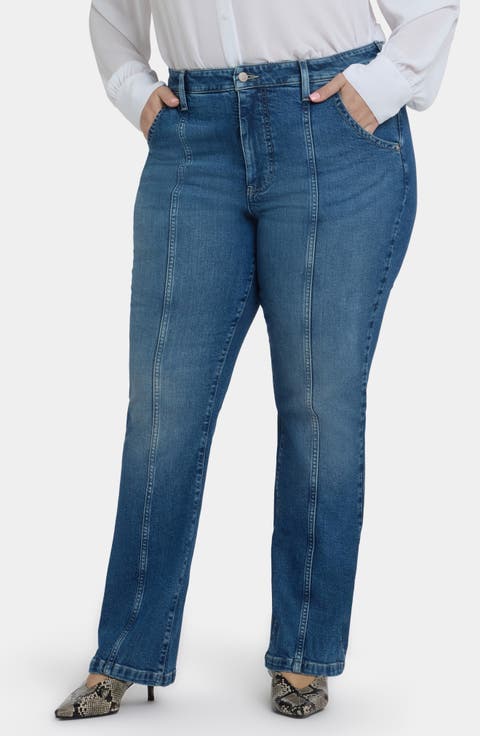 Billie Seamed High Waist Mini Bootcut Jeans (Plus)