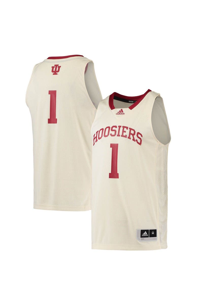adidas Men's adidas #1 Cream Indiana Hoosiers Swingman Basketball Jersey, Main, color, Cream