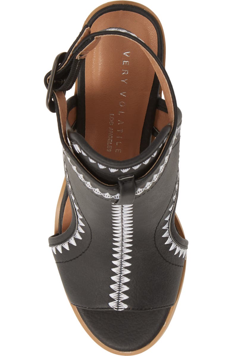 Very Volatile Yankee Embroidered Shield Sandal, Alternate, color,