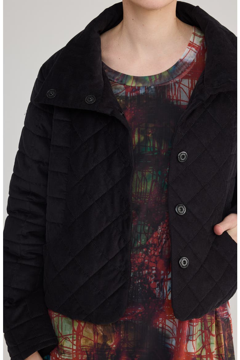 Fleur Quilted Velvet Jacket, Alternate, color, Black