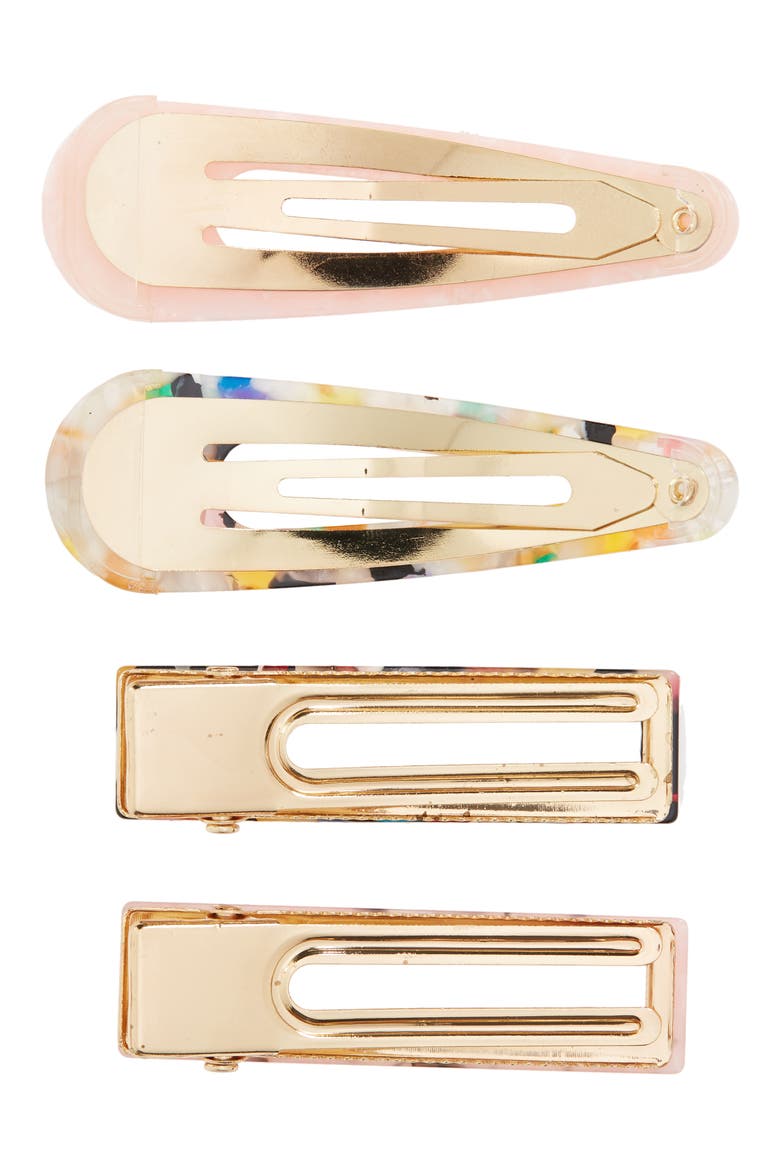 4-Pack Hair Clips, Alternate, color, PINK TORT MULTI