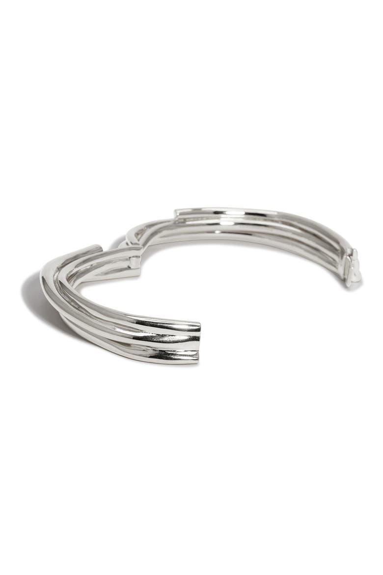 Coil Hinged Bangle, Alternate, color, SILVER PLATED
