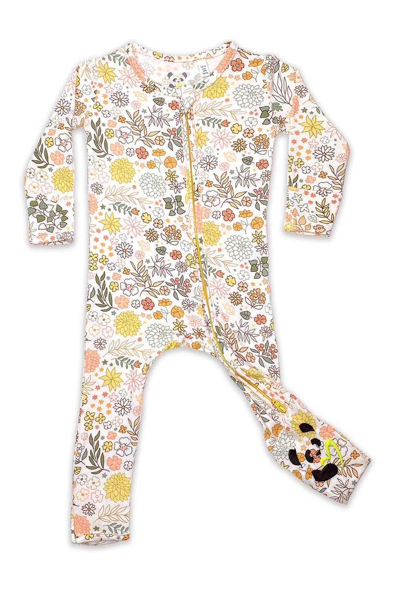 Kids' Fall Floral Fitted One-Piece Convertible Pajamas, Main, color, WHITE FLORAL