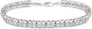 Haus of Brilliance .925 Sterling Silver 1/10 Cttw Diamond Double-Link Tennis Bracelet