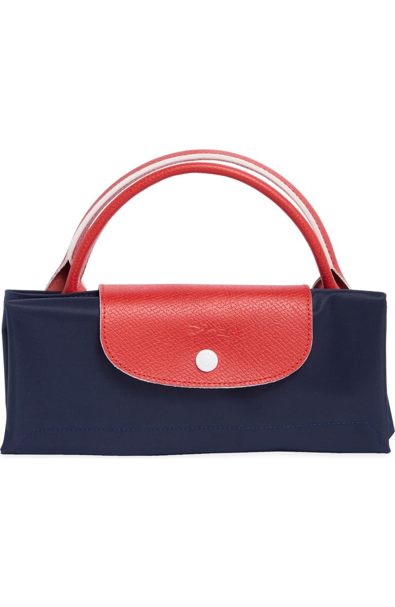 Longchamp My Pliage Club Travel Bag, Alternate, color, Navy/ Vermillion