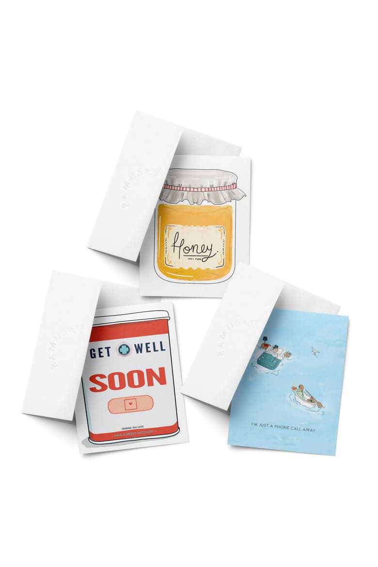 Sympathy Greeting Card Pack, 'Get Well Band Aids, Honey, I'm Just a Phone Call Away', Main, color, Multi-Pack