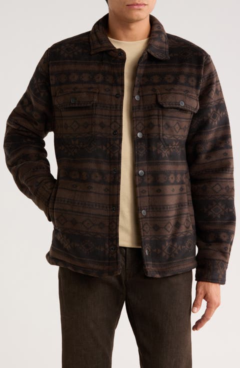 Edgewood Geometric Bonded Fleece & Faux Shearling Jacket