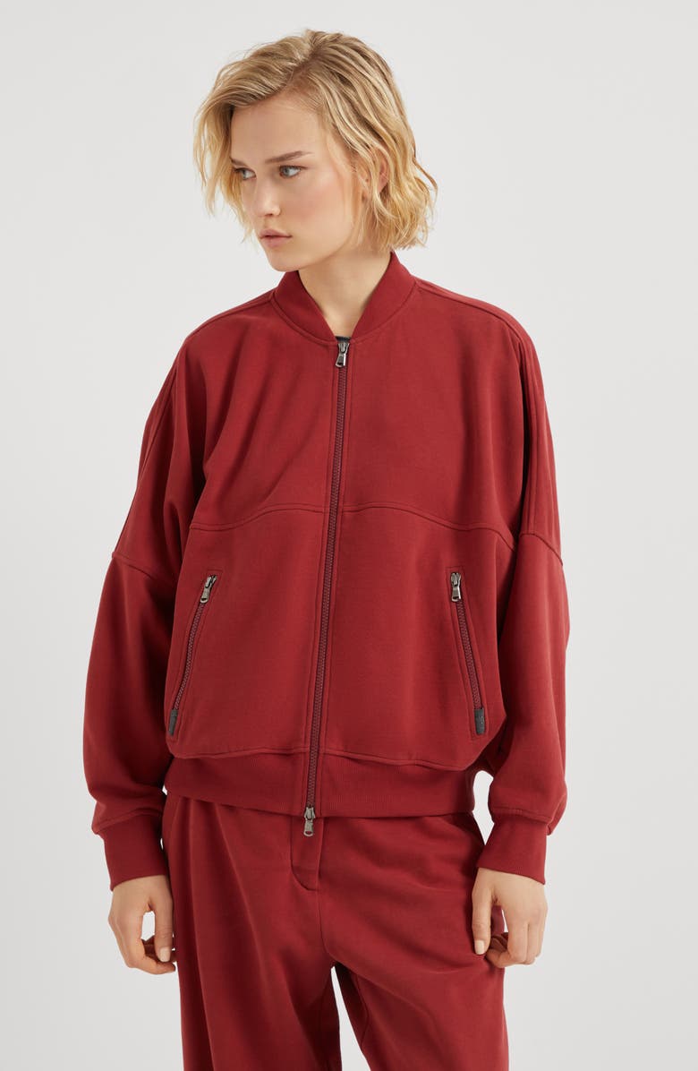 Brunello Cucinelli Cotton smooth French terry sweatshirt with monili, Alternate, color, 