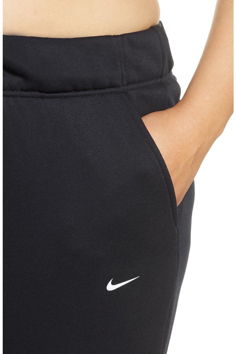 Dri-FIT One Crop Fleece Pants, Alternate, color, BLACK/ WHITE
