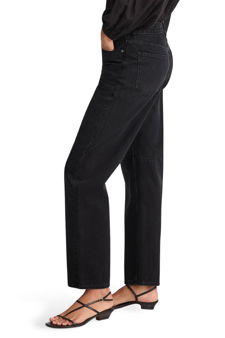 The Darted Barrel Leg Jeans, Alternate, color, WASHED BLACK