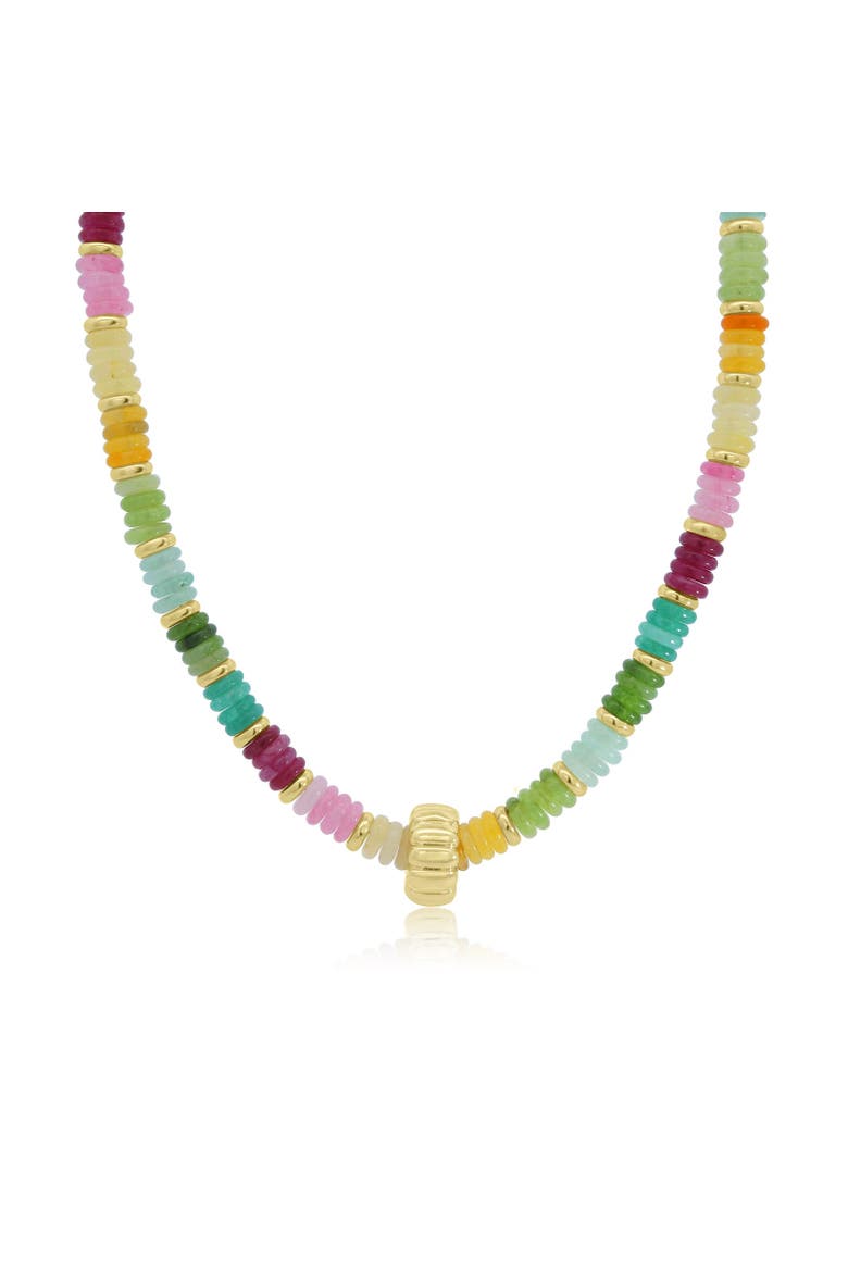 Rainbow Bead Rondel Necklace, Main, color, Rainbow