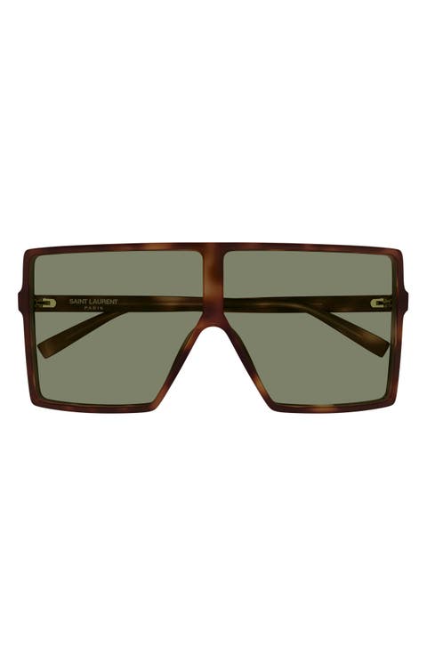 68mm Oversize Flat Top Sunglasses