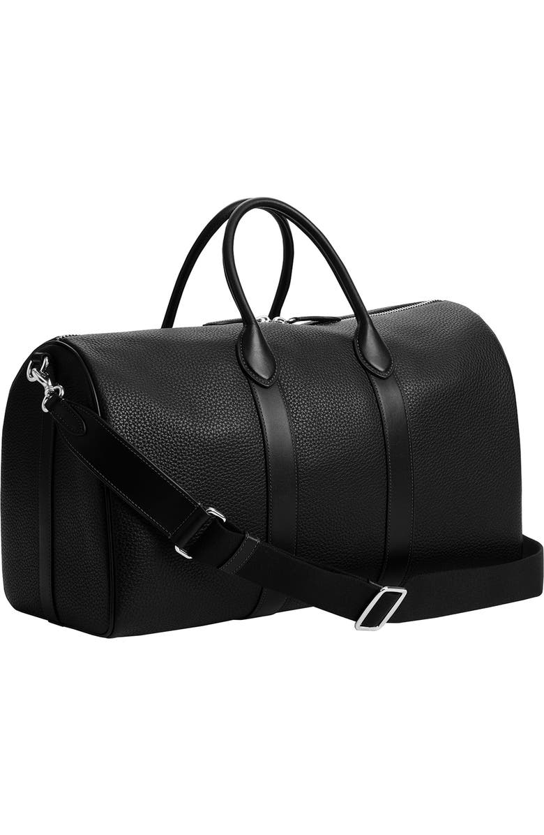 COACH Compass 45 Leather Duffle Bag, Alternate, color, Black