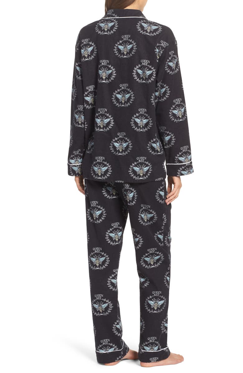 PJ Salvage Print Flannel Pajamas, Alternate, color,