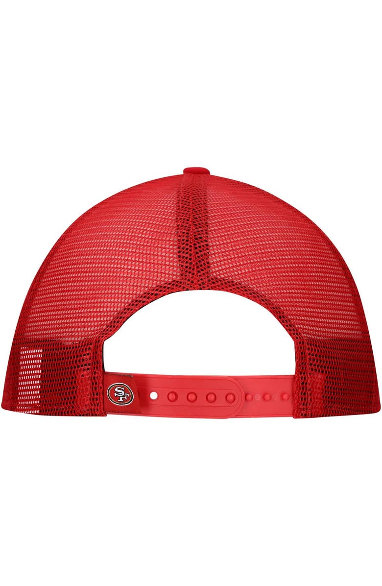 New Era Men's New Era White/Scarlet San Francisco 49ers Distressed 9FIFTY A-Frame Snapback Hat, Alternate, color, White