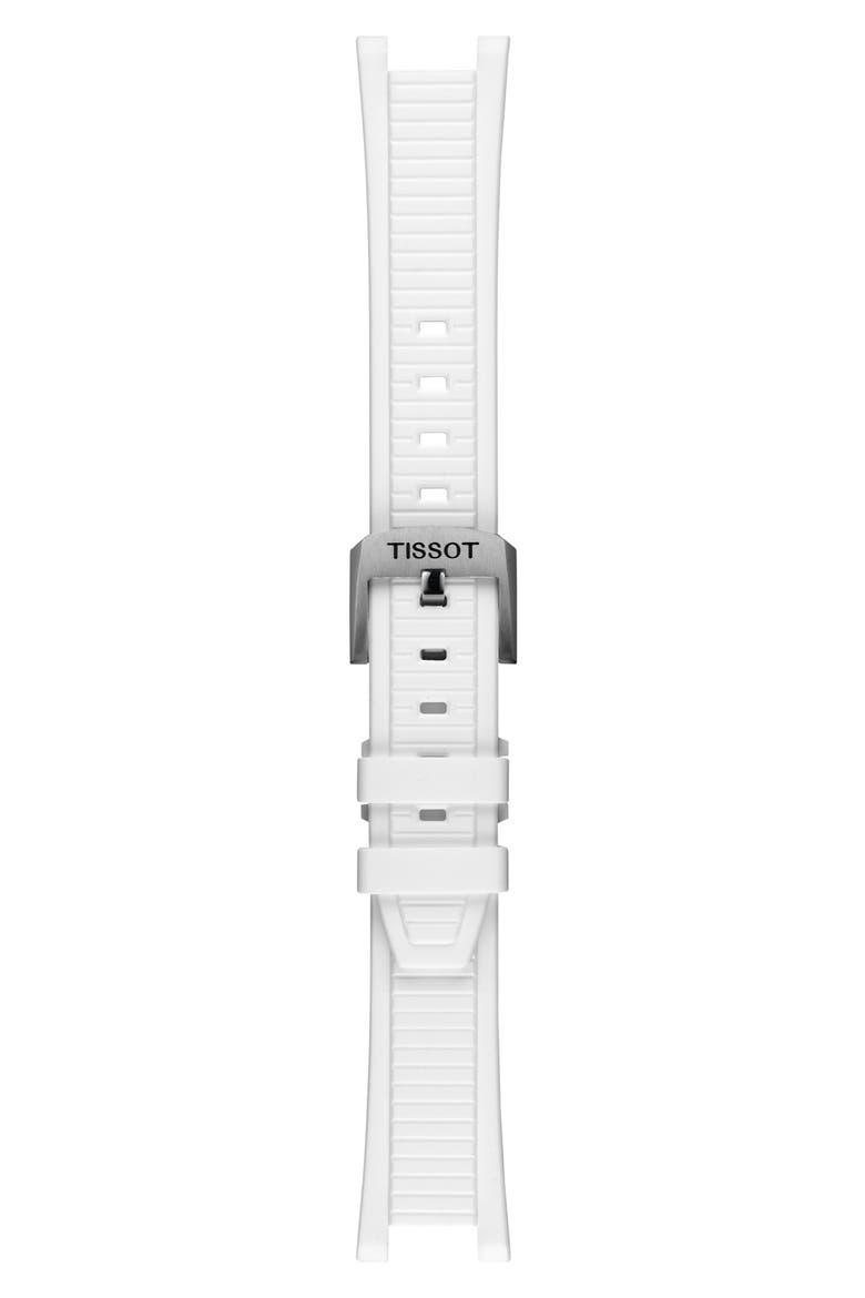 T-Race Chronograph Silicone Strap Watch, 38mm, Alternate, color, WHITE MOTHER OF PEARL