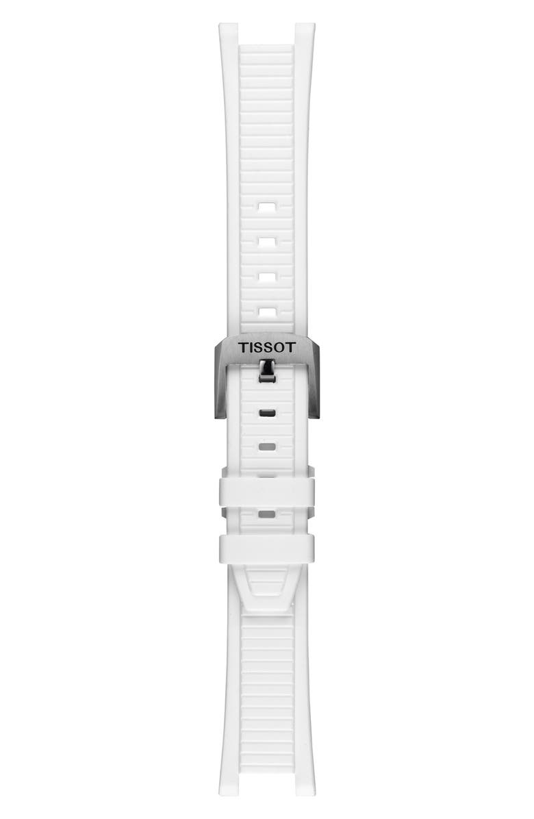 Tissot T-Race Chronograph Silicone Strap Watch, 38mm, Alternate, color, White Mother Of Pearl