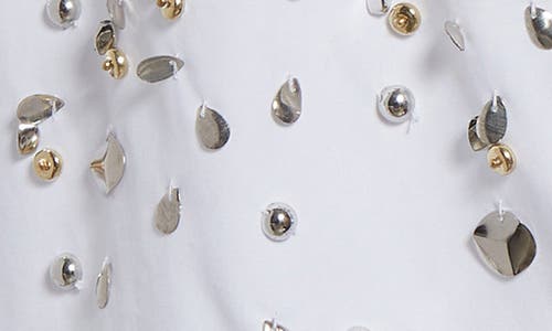 Shop Dries Van Noten Shirty Embellished Poplin Miniskirt In White
