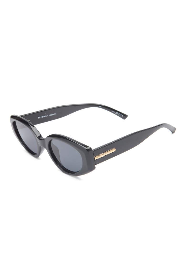 Fevered 53mm Oval Sunglasses, Alternate, color, BLACK / SMOKE MONO