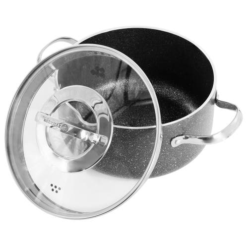 Korkmaz Galaksi Non Stick 8 Inch 3 Liter Casserole With Lid In Black