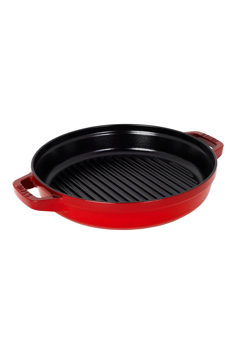4-Piece Stackable Enameled Cast Iron Cookware Set, Alternate, color, CHERRY