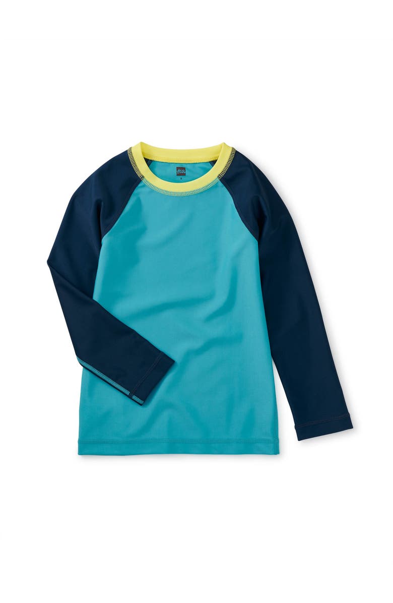 Tea Collection Long Sleeve Rash Guard, Main, color, Ocean Breeze