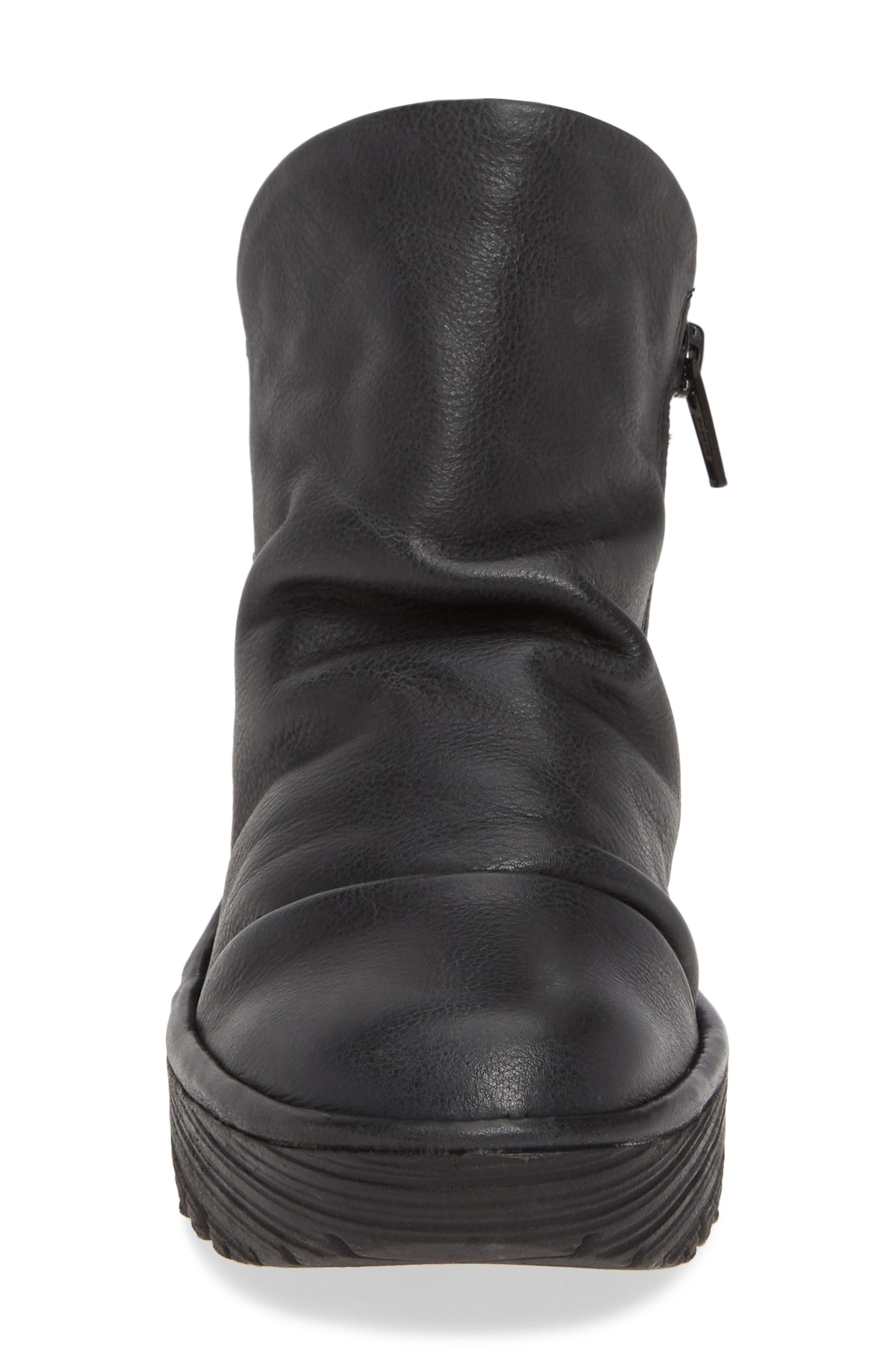 Yip Wedge Bootie, Alternate, color, BLACK/ BRONZE LEATHER