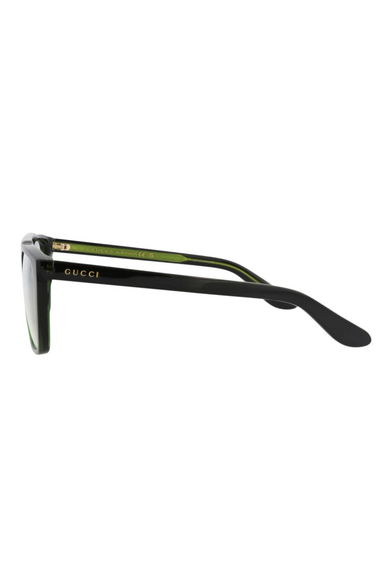56mm Square Optical Glasses, Alternate, color, BLACK BLACK TRANSPARENT