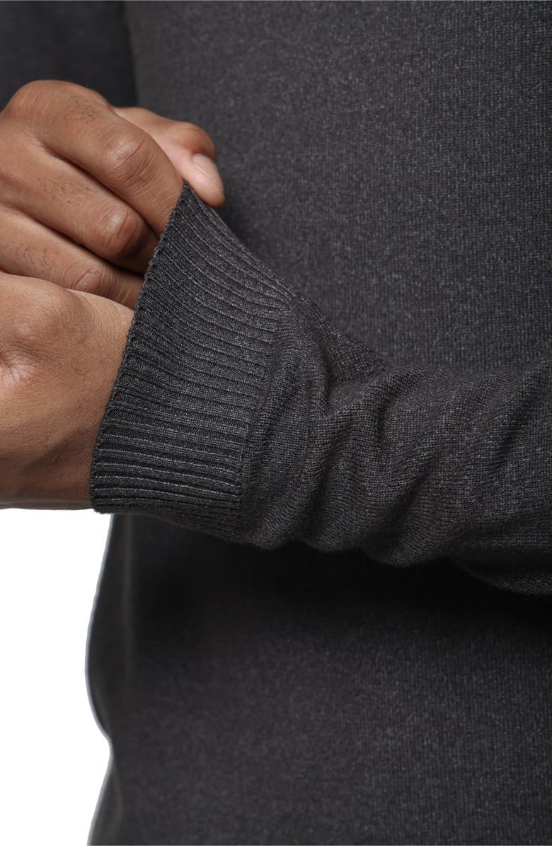 XRAY Quarter Zip Mock Neck Sweater, Alternate, color, Heather Charcoal