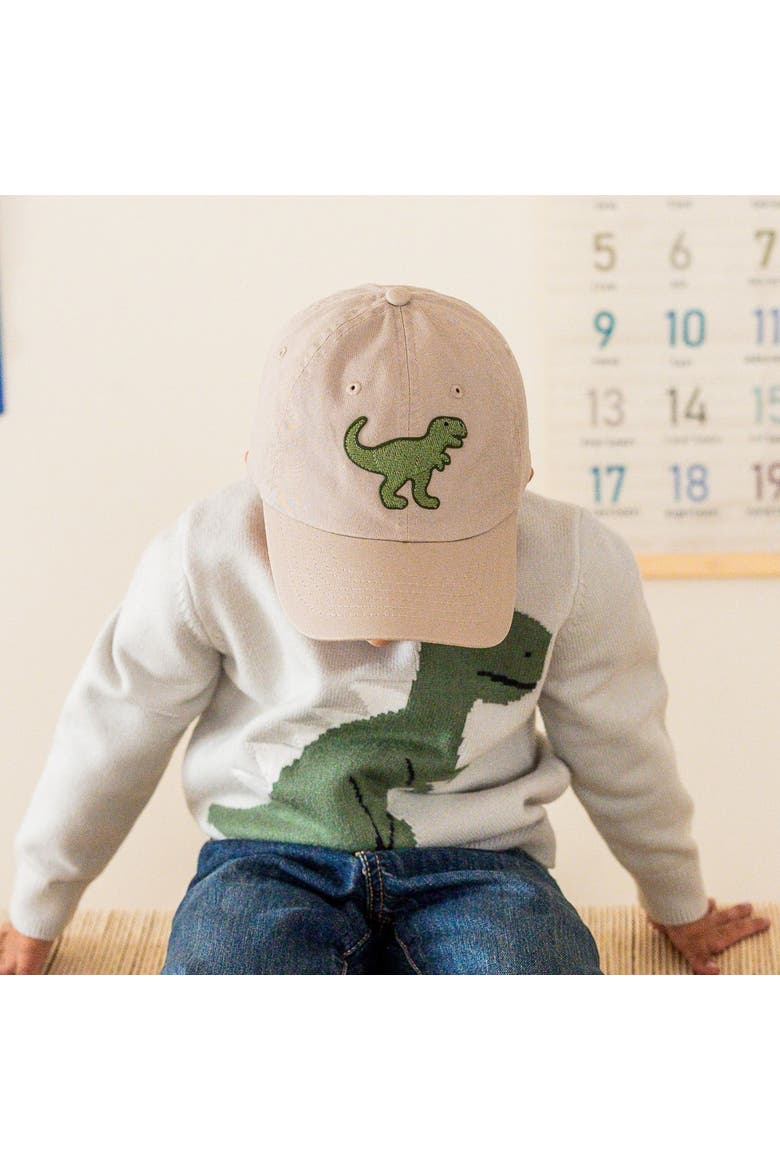 Dinosaur Patch Baseball Hat, Alternate, color, Khaki