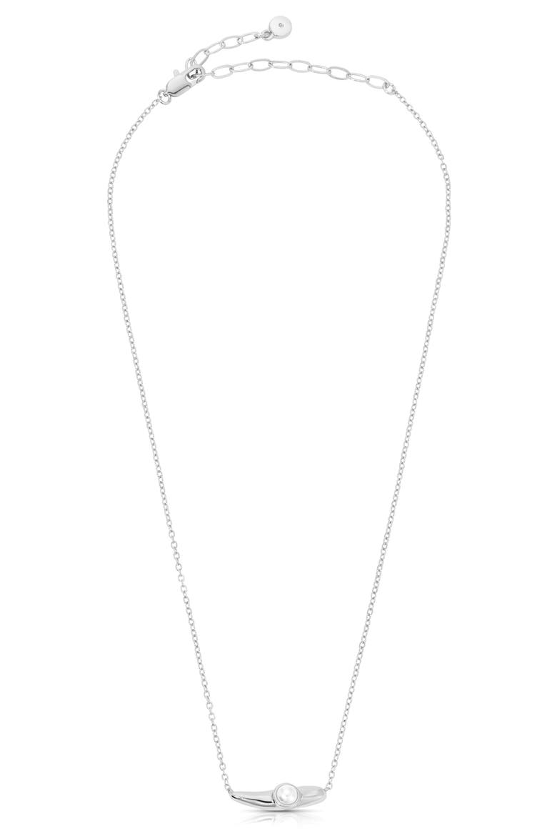 Liquid Faux Pearl Pendant Necklace, Main, color, SILVER