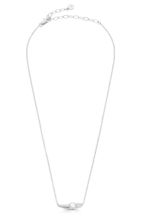 Liquid Faux Pearl Pendant Necklace