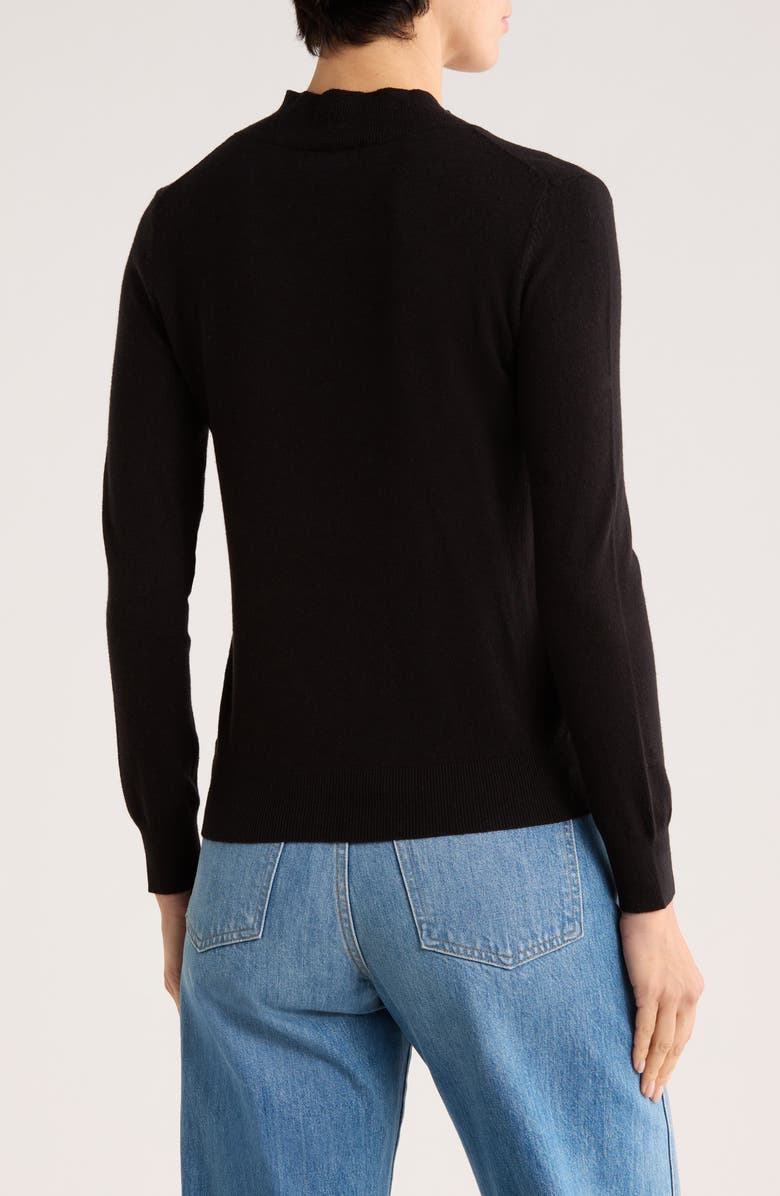 T Tahari Mock Neck Sweater, Alternate, color, Black