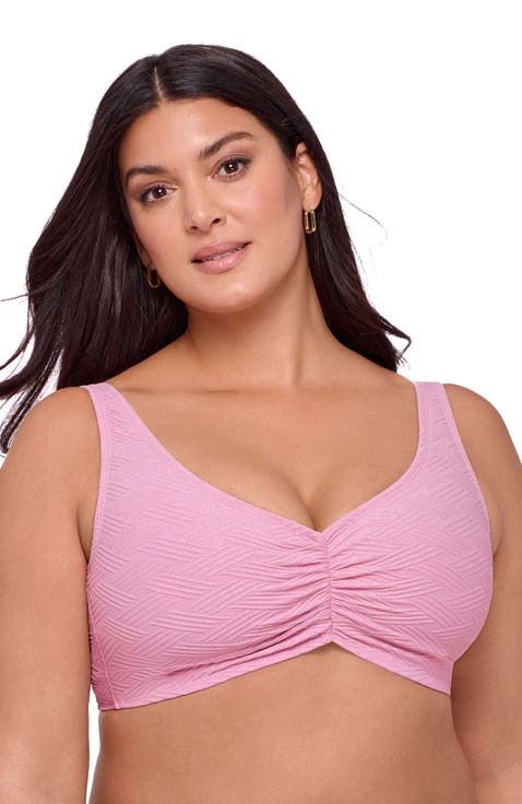 Novelty Banded Cinch Front Bikini Top