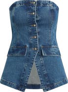 Favorite Daughter The Phoebe Strapless Denim Bustier Top