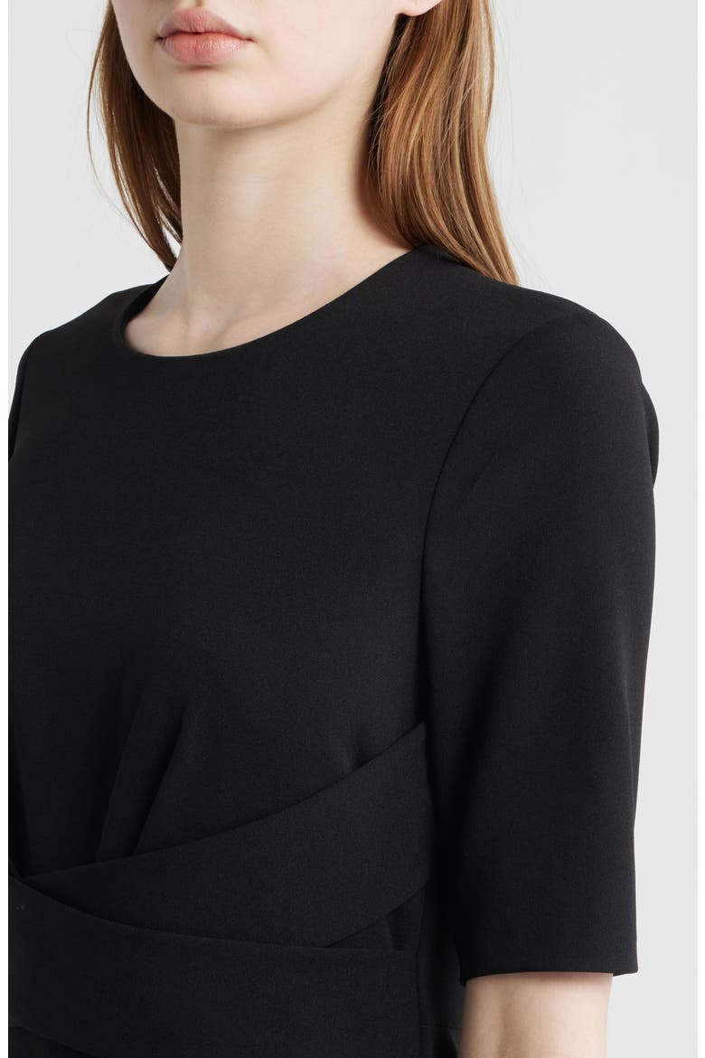 Wrap Overlay Sheath Dress, Alternate, color, ANNE BLACK
