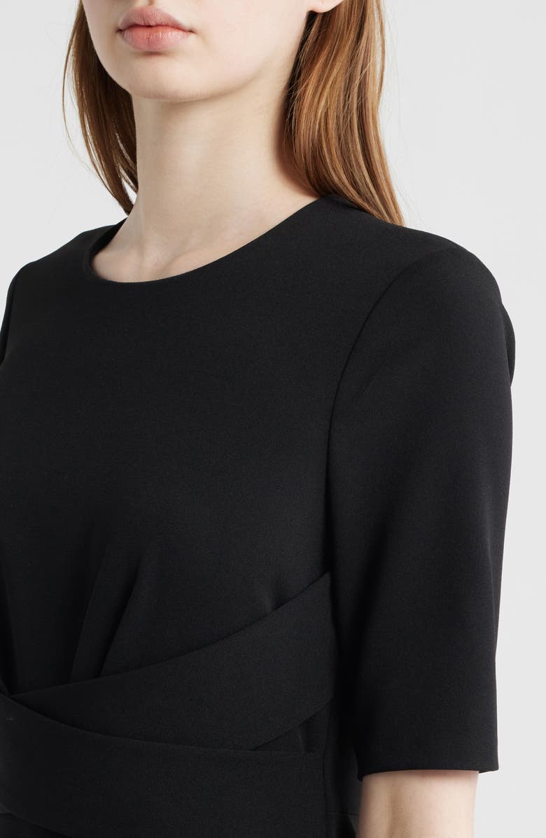 Anne Klein Wrap Overlay Sheath Dress, Alternate, color, Anne Black