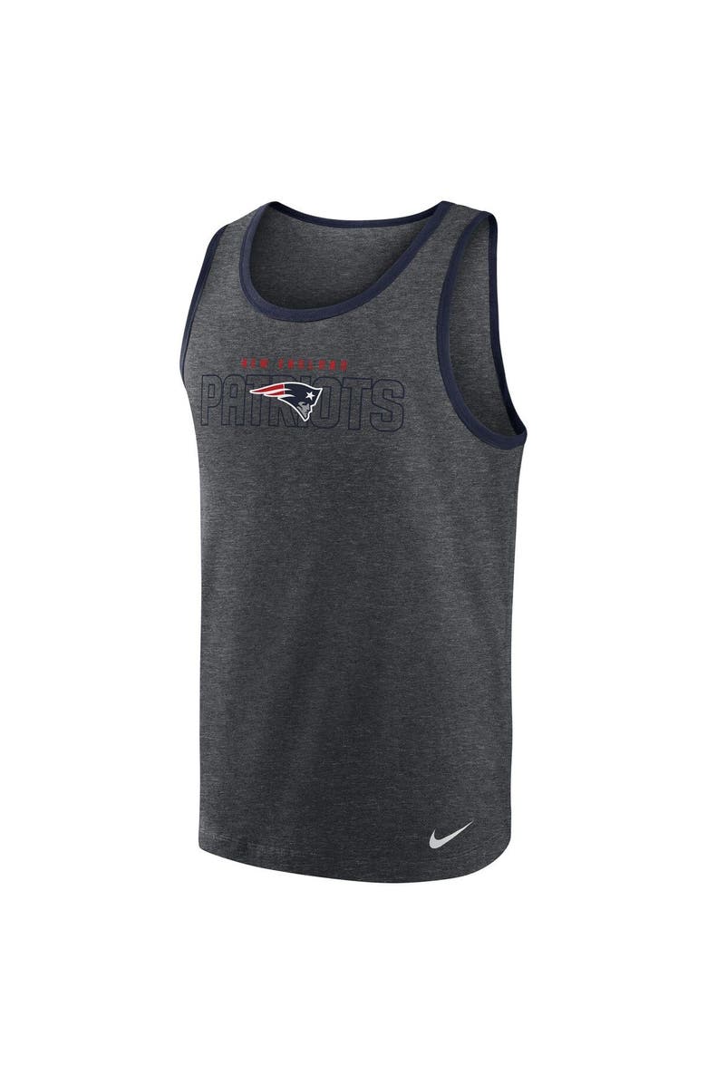 Nike Men's Nike Heathered Charcoal New England Patriots Tri-Blend Tank Top, Alternate, color,