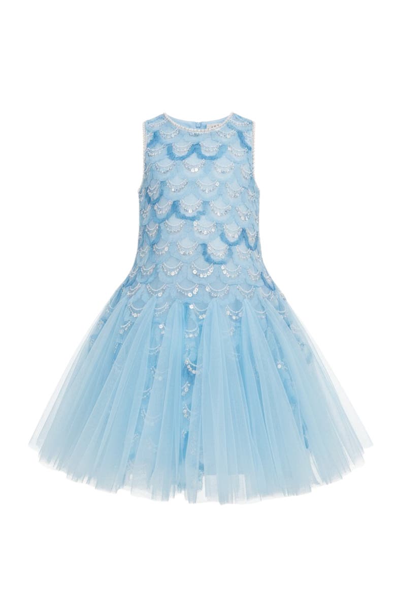 Mia Belle Girls Charming Mermaid Sequin Tulle Dress, Main, color,