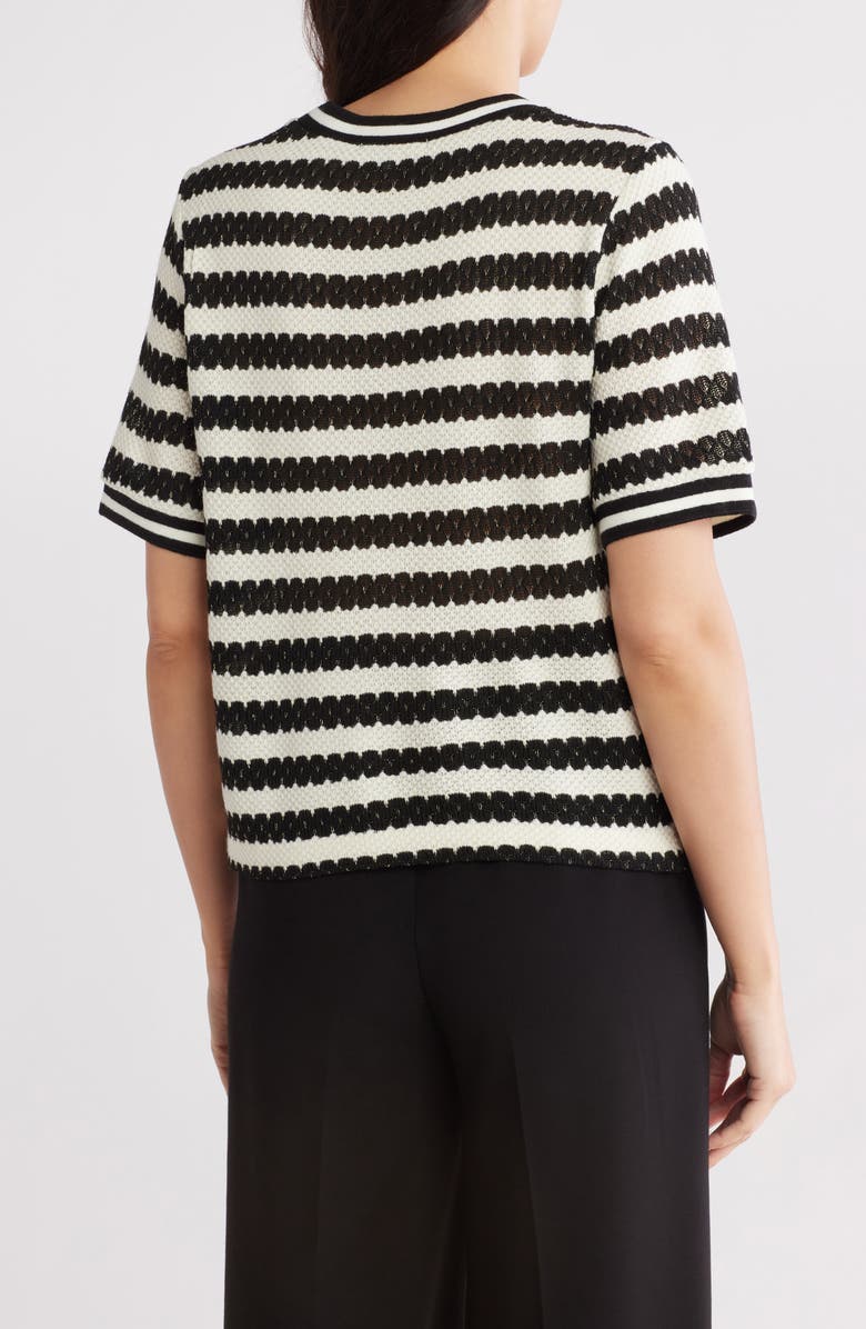 Gemma + Jane Jacquard Stripe Top, Alternate, color, Black/ Cream
